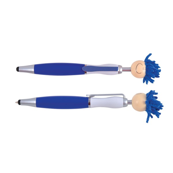 Mop Top Pen Stylus Logo Line Promotional Products   LL4600 Blue 