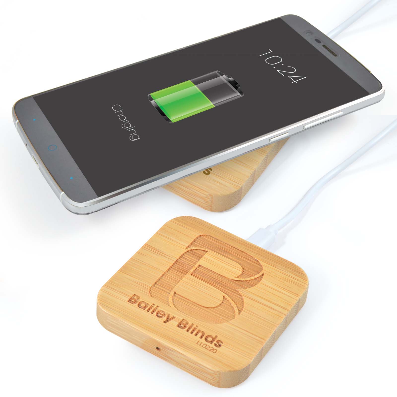 LL0224 - Arc Square Bamboo Wireless Charger