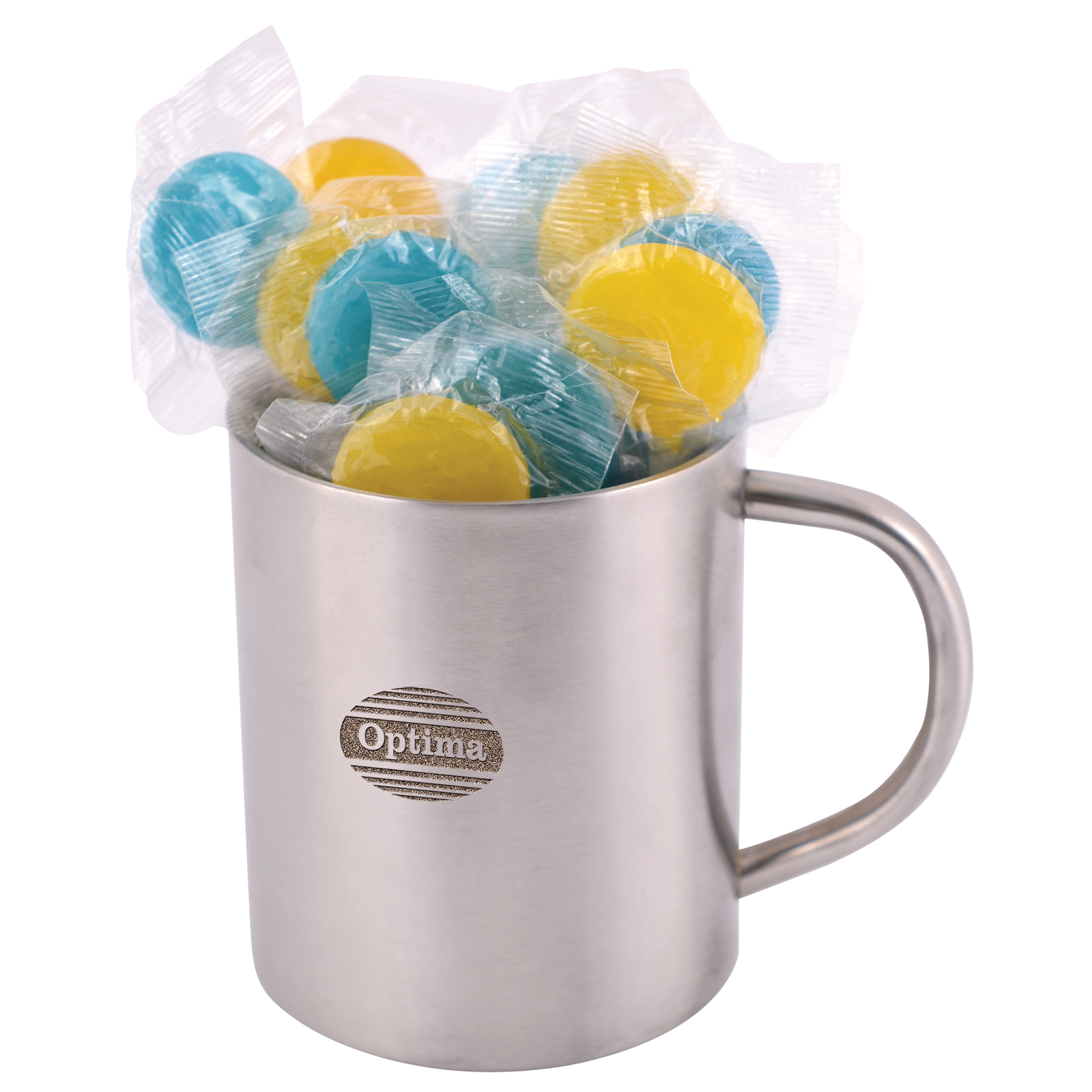 LL8630 - Corporate Colour Lollipops in Java Mug