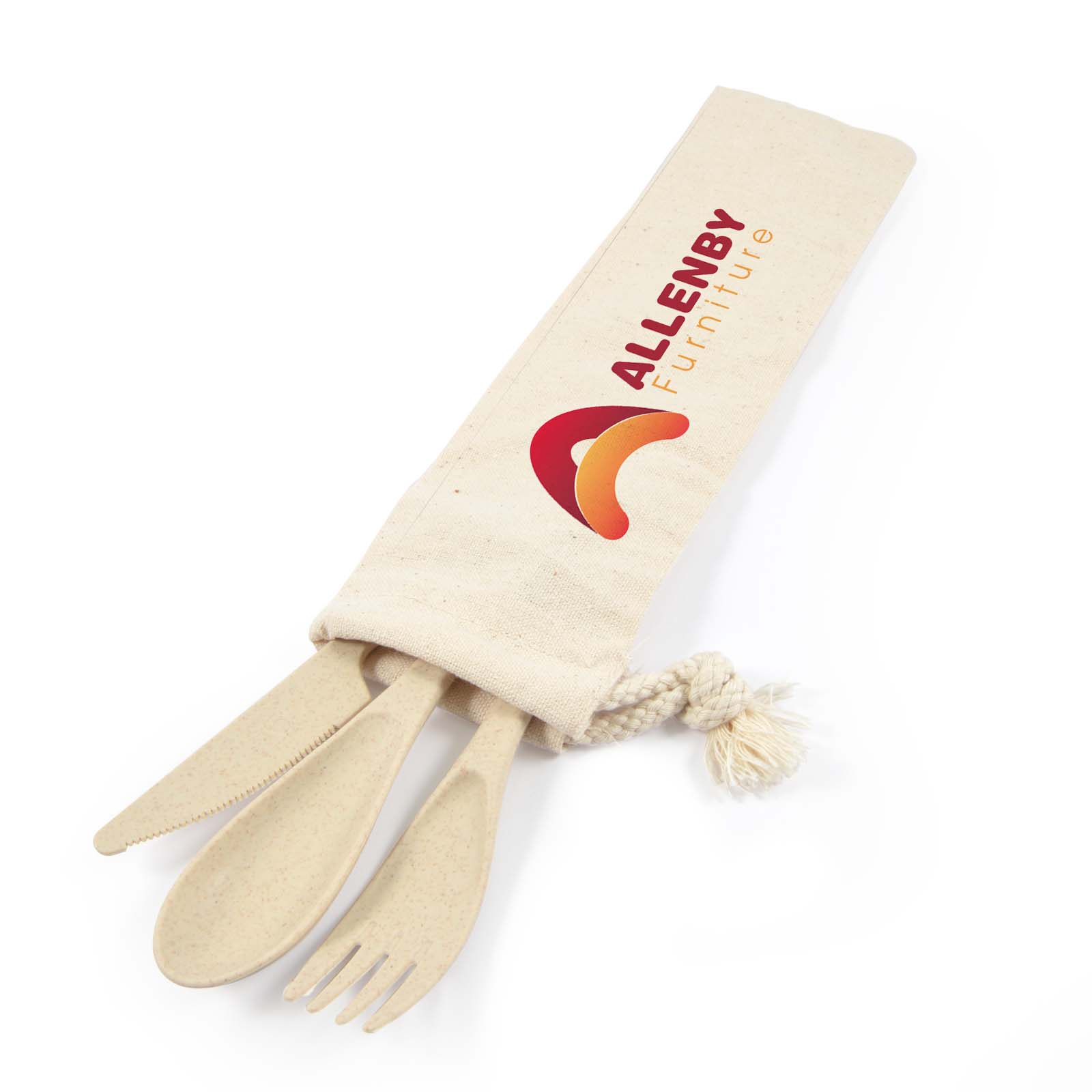 LL8790 - Delish Eco Cutlery Set in Calico Pouch